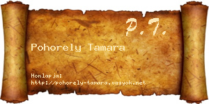 Pohorely Tamara névjegykártya